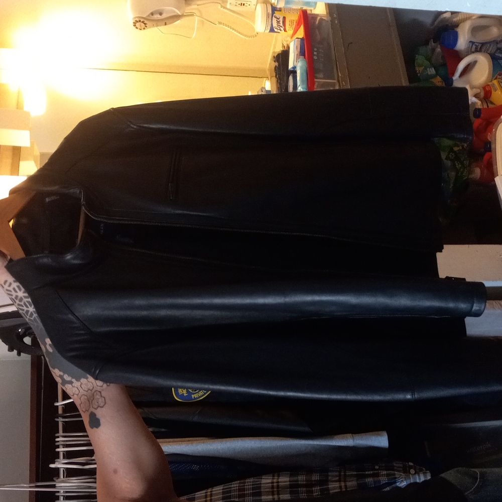 Leather cole Haan jacket XXL black
